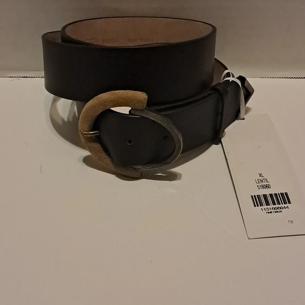 Per Se Lentil Made in Italy Leather Belt Size XL Brass Tip Western Cowgirl Rodeo